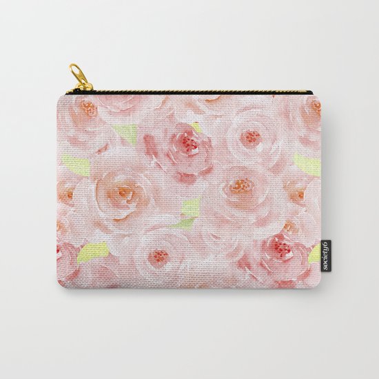 Rose pattern- Beautiful watercolor roses background Carry-All Pouch