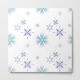 Snowflake pattern  Metal Print | Teal, Painting, Elsa, Christmas, Frozen, Holiday, Hygge, Winter, Snowflakes, Snow 
