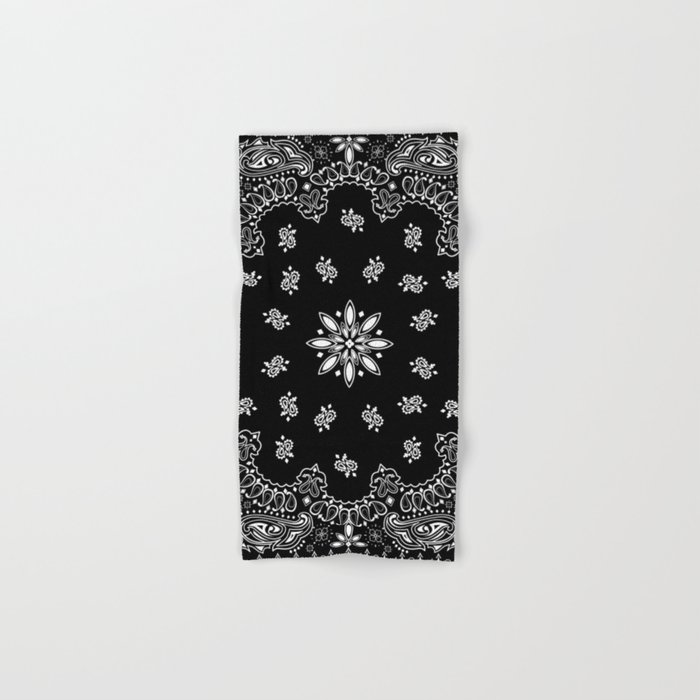 black and white bandana pattern Hand & Bath Towel