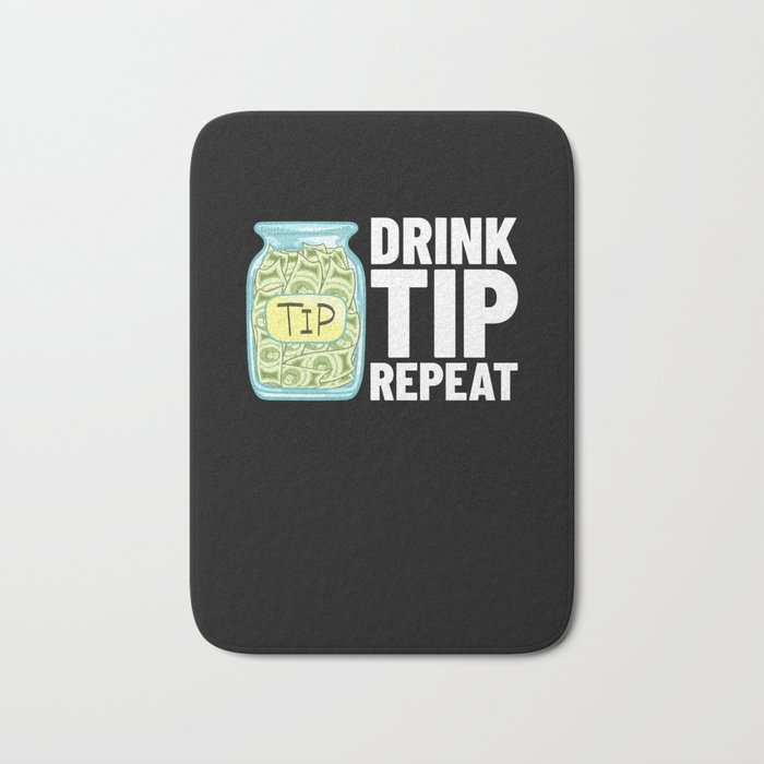 Bartending Tip Jar Tipping Bartender Bath Mat