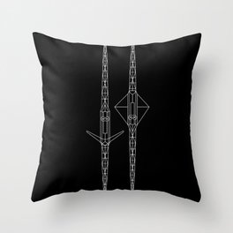 Two Single Scull Rowing boats 1 Throw Pillow