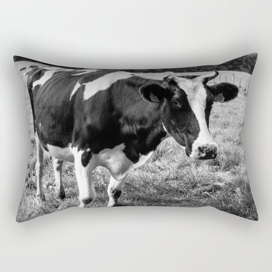 Black and White Cow Rectangular Pillow