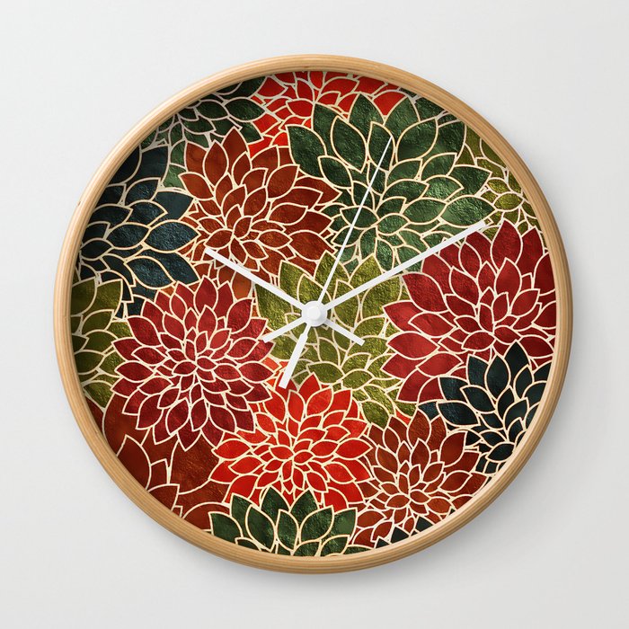 Floral Abstract 7 Wall Clock