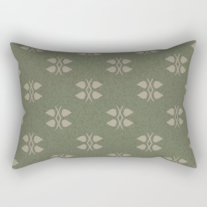Green minimalist retro pattern  Rectangular Pillow