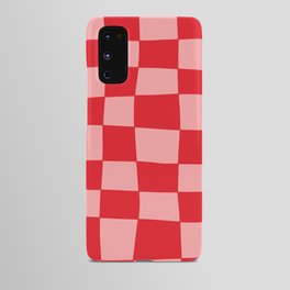 Hand Drawn Checkerboard Pattern (red/pink) Android Case