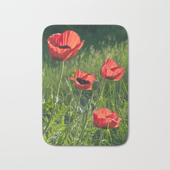 Dream of Red Poppies Bath Mat