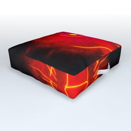 Flaming Red Wolf Outdoor Floor Cushion