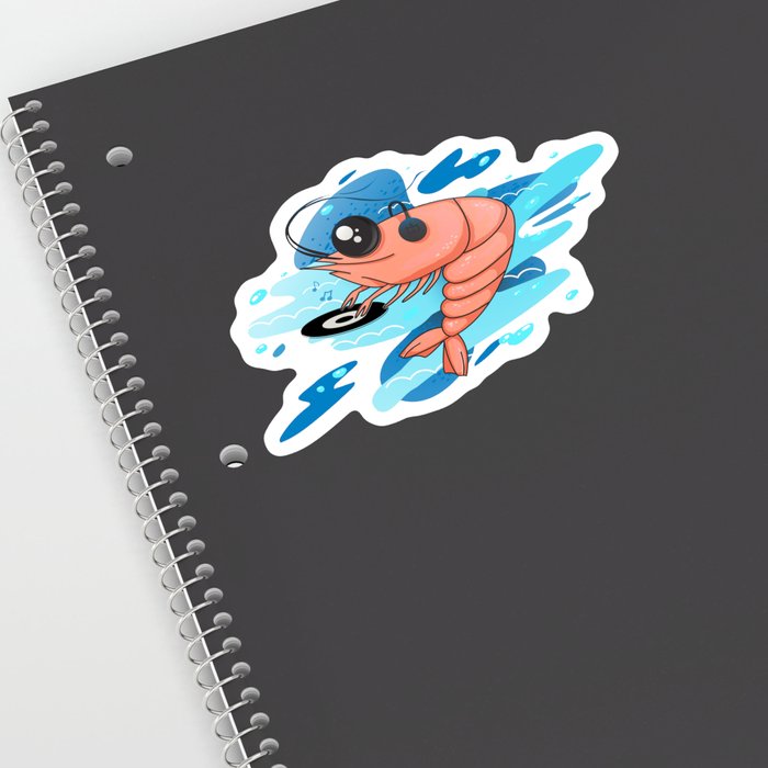 Dj Shrimp Swing On The Waves Of Music Sticker By Unicorncat1
