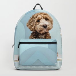 Goldendoodle Baby Blue Photo Collage Backpack