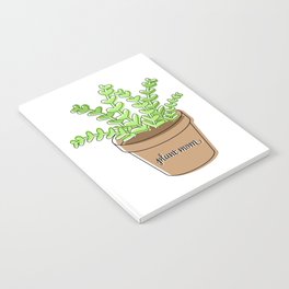 Plant Mom Green Potted Plant Notebook