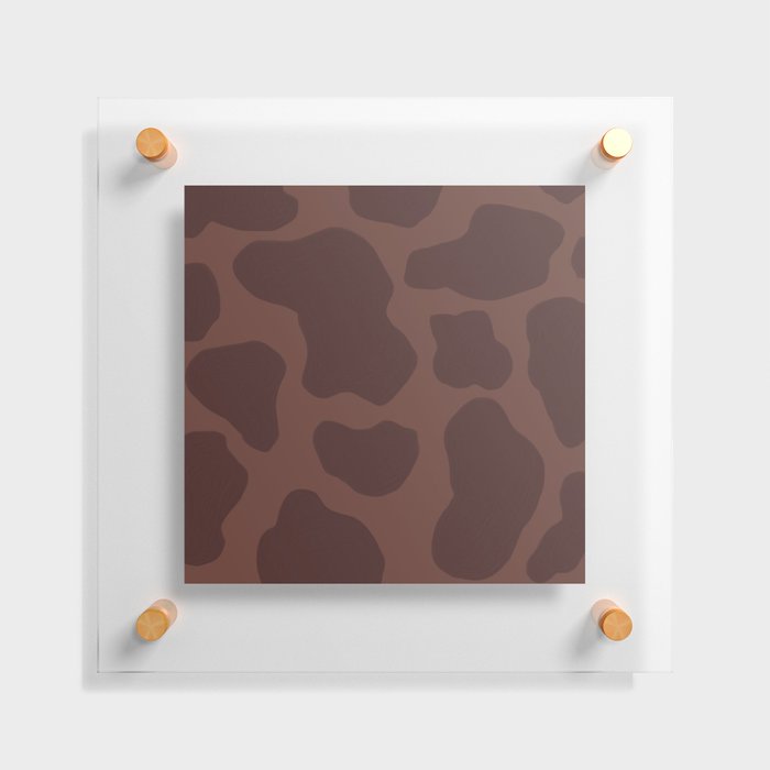 Brown + Tan Howdy Cow Spots, Hand-Painted Floating Acrylic Print