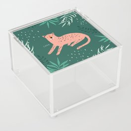 Cute Coral Leopard Acrylic Box