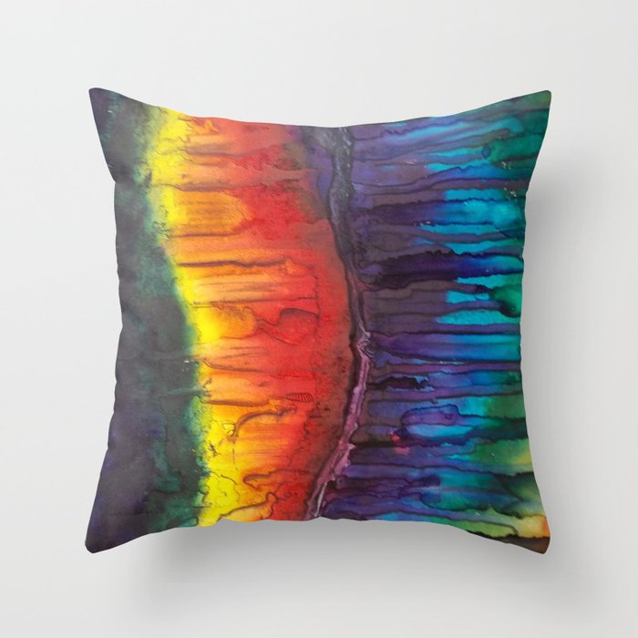 Rainbow Crescendo Throw Pillow