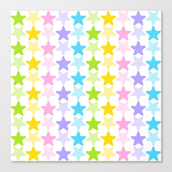 Retro Rainbow Stars Canvas Print