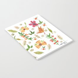 Autumn flowers watercolor pattern Notebook