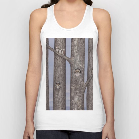 owls in trees Unisex Tank Top