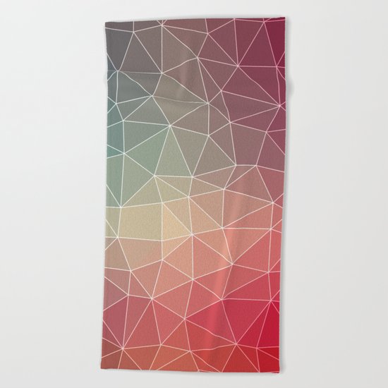 Abstract Geometric Triangulated Design Beach Towel