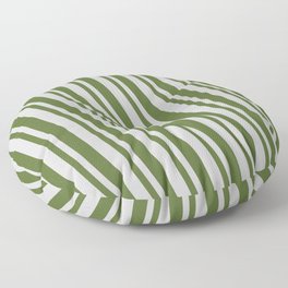 [ Thumbnail: Light Gray & Dark Olive Green Colored Lines/Stripes Pattern Floor Pillow ]