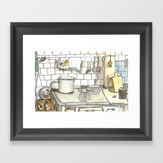 Grandmother's kitchen Framed Art Print