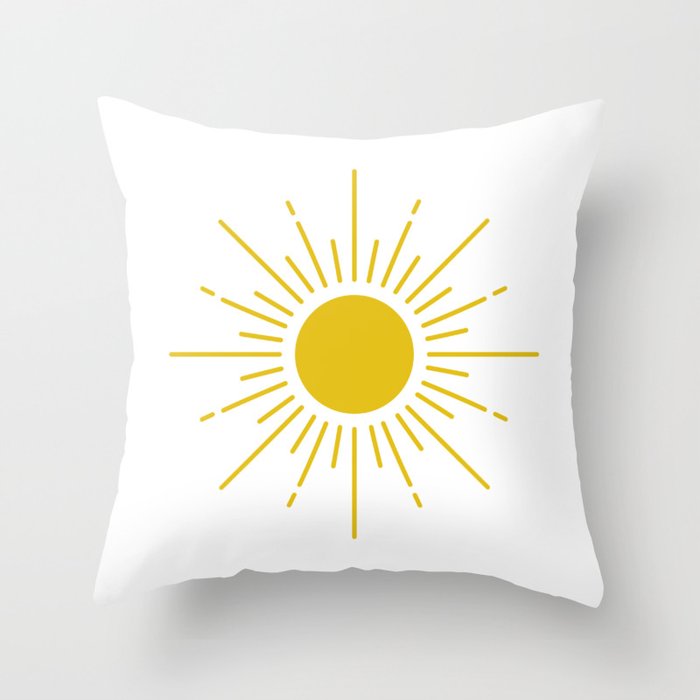 Minimalist Sun (gold) Throw Pillow