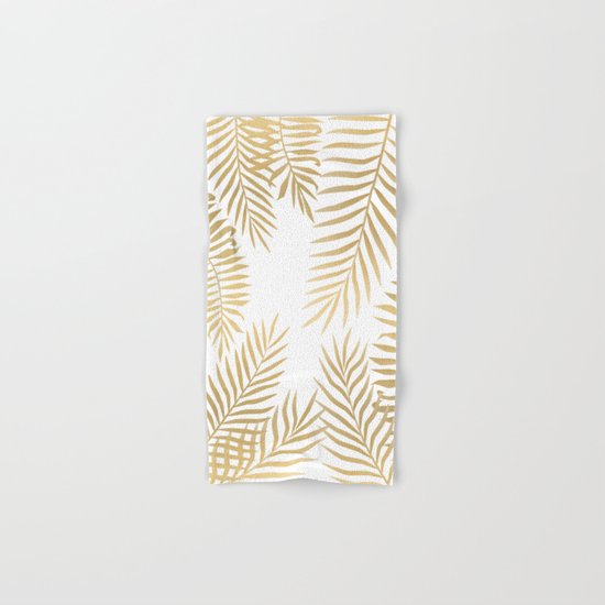 Gold palm leaves Hand & Bath Towel
