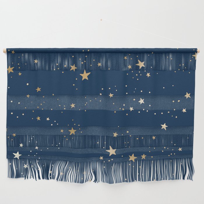 Magical Midnight Blue Starry Night Sky Wall Hanging