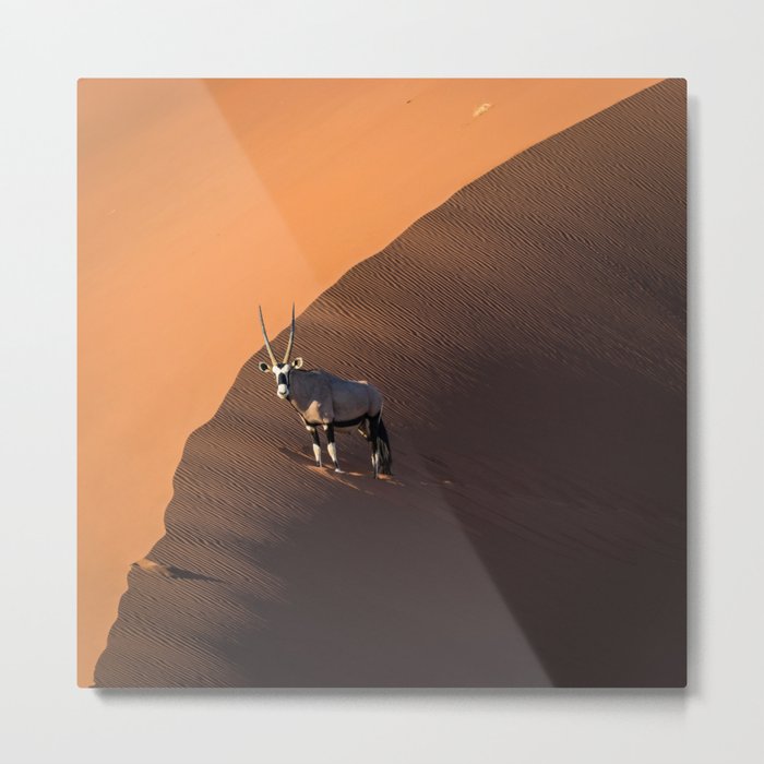 Oryx On The Edge, Namibia Metal Print