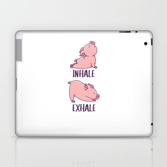 Pig Yoga Cute Pigs Doing Sport inhale exhale Laptop & iPad Skin