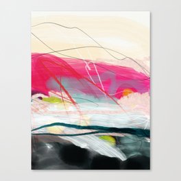 abstract landscape with pink sky over white cloud mountain Canvas Print