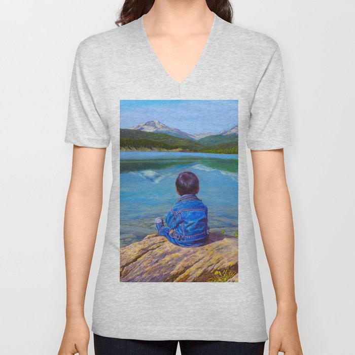 Surrounded by Nature V Neck T Shirt