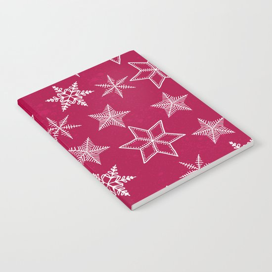 Snowflakes on red background Notebook