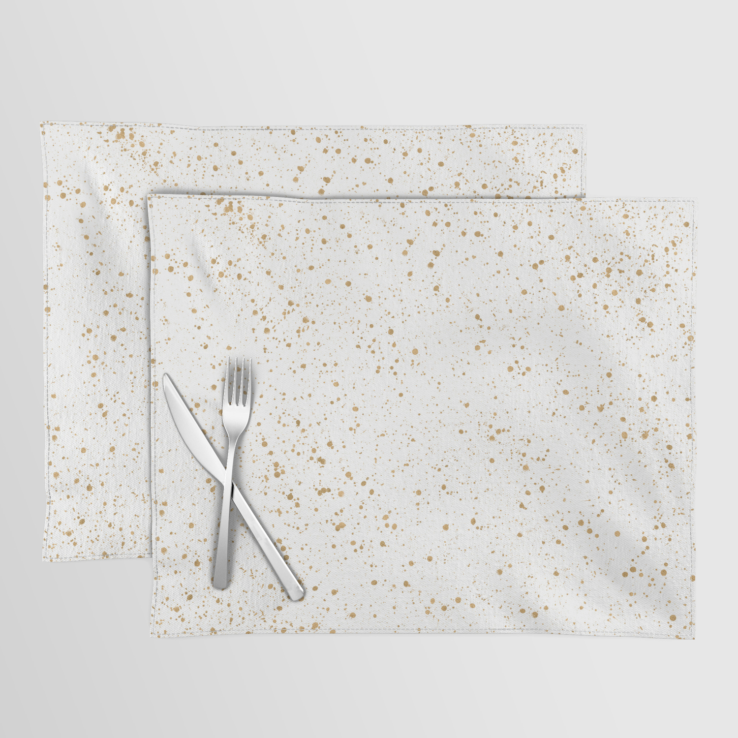 Pretty White and Gold Speckled Pattern Placemat by speckled