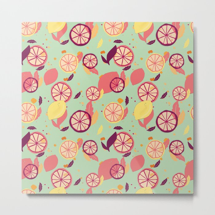 Pink lemon slice, fresh taste of summer Metal Print