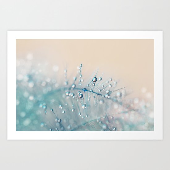 Dreamy Feather Drops II Art Print