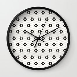 Tiles of Penang - Black and white Wall Clock