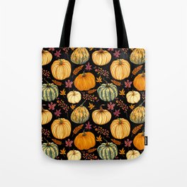 Watercolor Pumpkins Background Illustration Tote Bag