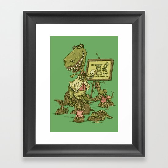 Let's study the Humanosaurs Framed Art Print