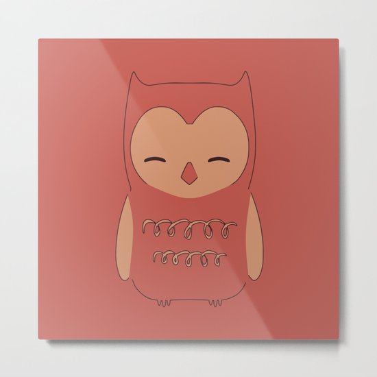 Owl illustration minimalist Metal Print