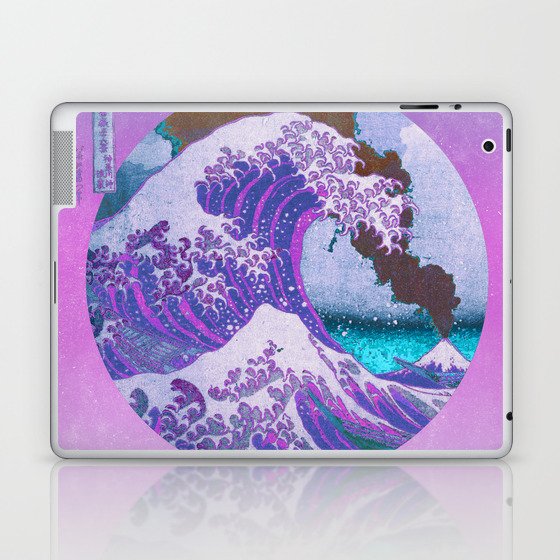 Great Wave Off Kanagawa Eruption Purple Laptop & iPad Skin