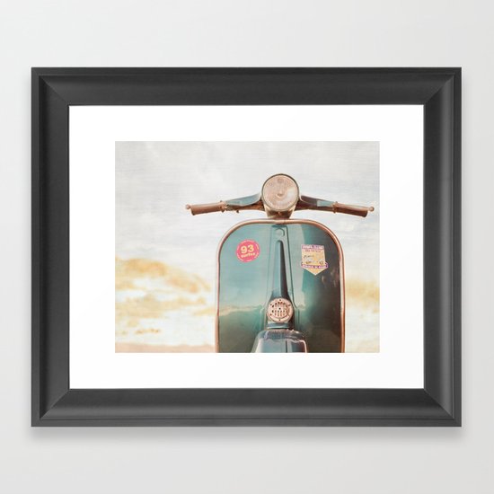 The Blue Vespa Framed Art Print