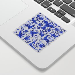 Mexican Otomí Design in Deep Blue by Akbaly Sticker