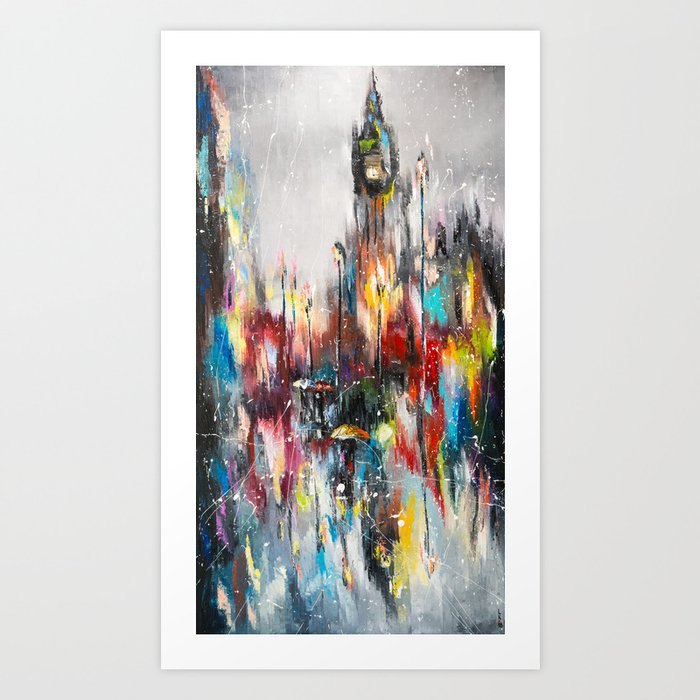 Rainy London Art Print