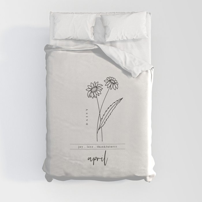 April Birth Flower | Daisy Duvet Cover