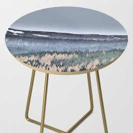 Scottish Highlands Mountain Pine Tree Line in I Art and Afterglow  Side Table