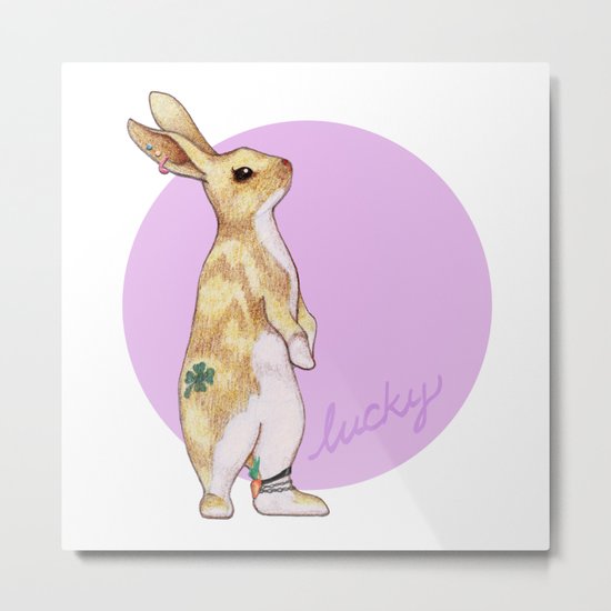 Lucky Bunny Metal Print