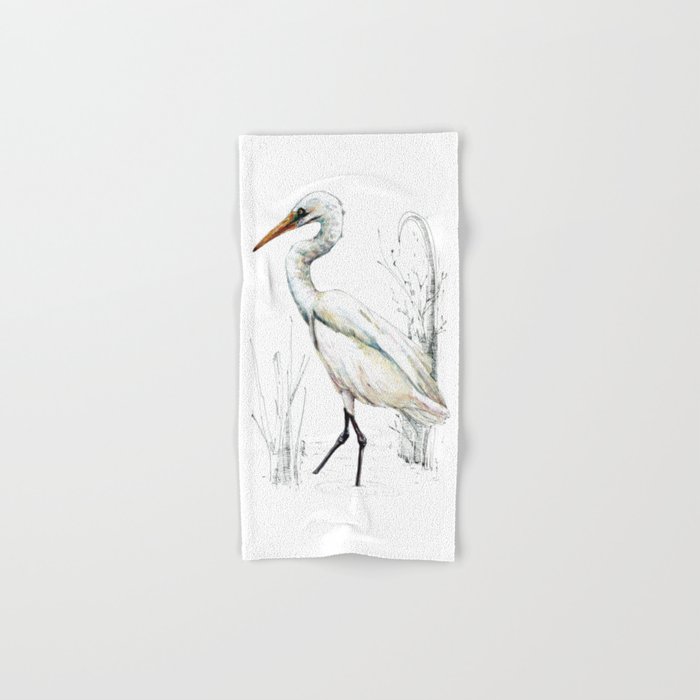 Mr Kotuku , New Zealand White Heron Hand & Bath Towel