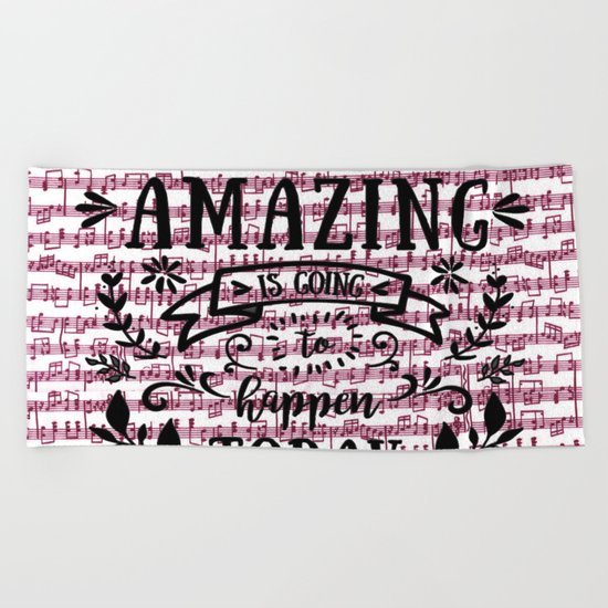 Notes are the building blocks of much written music Beach Towel