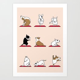 Bull Terrier Yoga Art Print
