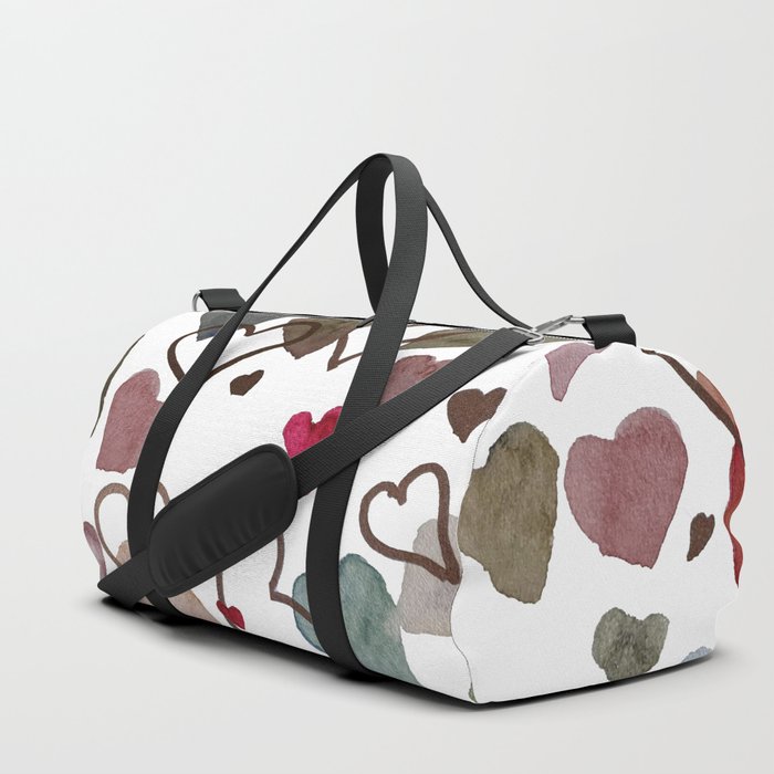 Watercolour Hearts Duffle Bag
