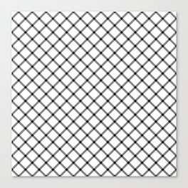 Classic Gingham Black and White - 06 Canvas Print